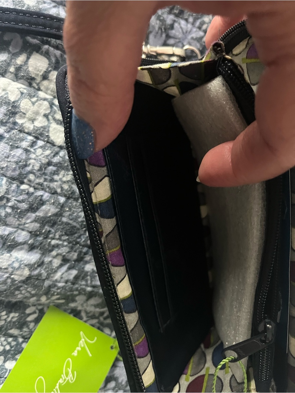 Vera Bradley Quilted Navy Wristlet with Silver Logo - Picture 4 of 4